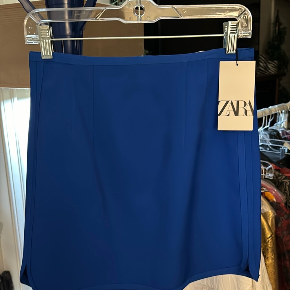 Zara XS blue mini skirt NWT